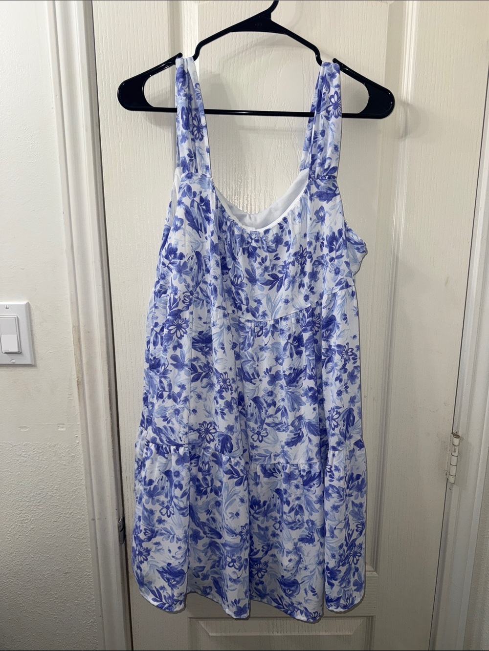 Blue Floral Sleeveless Nightdress - Women's Intimates